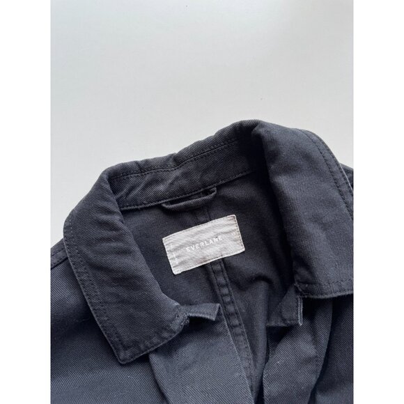 EVERLANE Midnight Navy Blue Cotton Canvas Cropped Utility Chore Jacket, Size XS - Picture 10 of 12